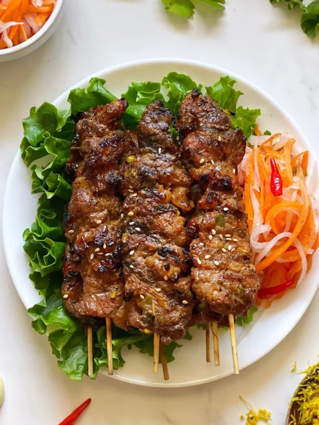 Easy Cambodian Grilled Lemongrass Beef Skewers